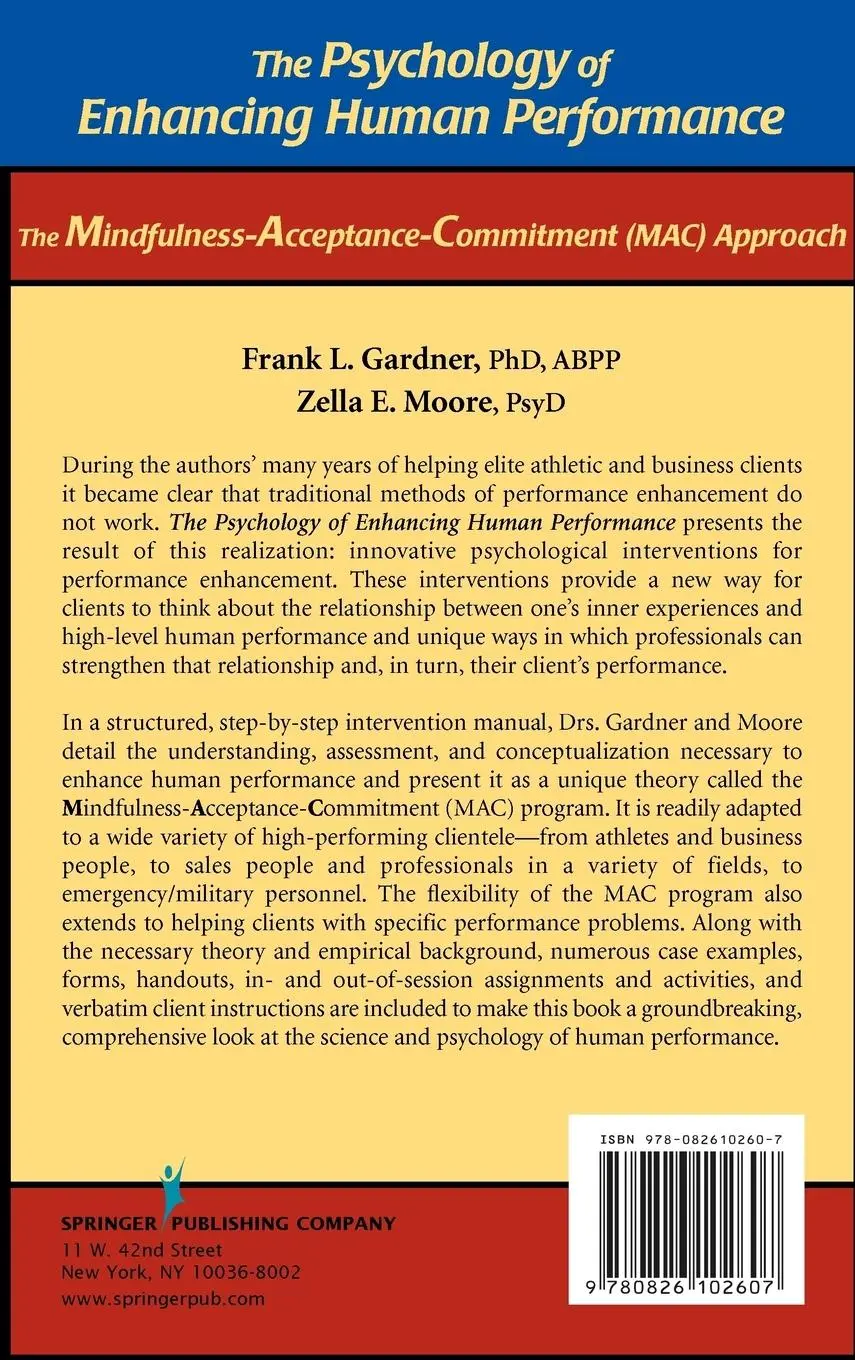 Rückseite: 9780826102607 | The Psychology of Enhancing Human Performance | Gardner (u. a.) | Buch