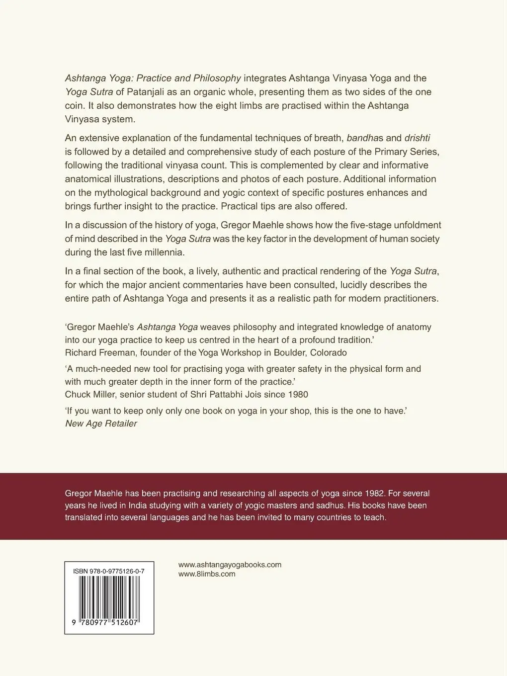 Rückseite: 9780977512607 | Ashtanga Yoga Practice and Philosophy | Gregor Maehle | Taschenbuch