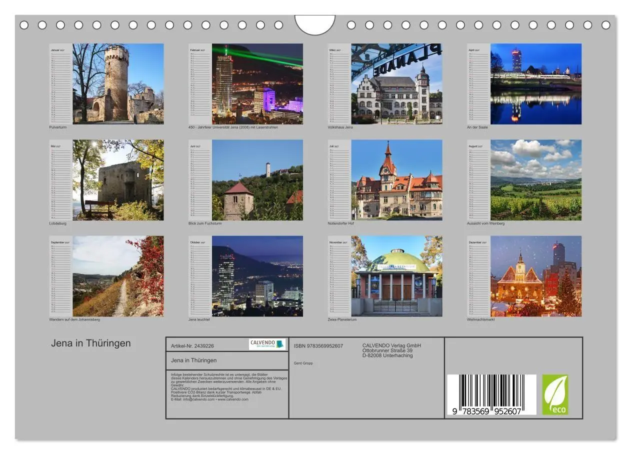 Bild: 9783569952607 | Jena in Thüringen (Wandkalender 2027 DIN A4 quer), CALVENDO...