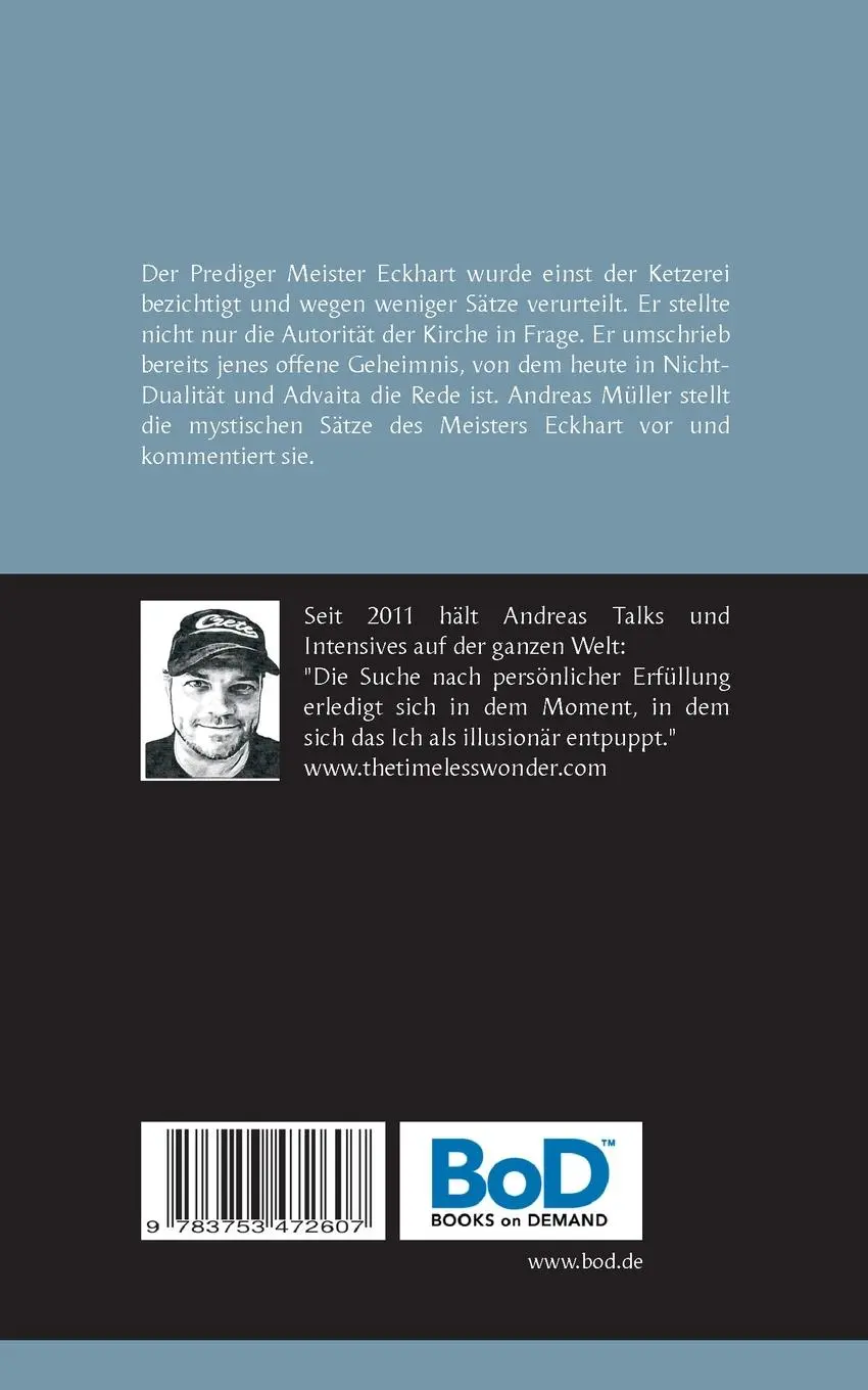 Rückseite: 9783753472607 | 11 Sätze von Meister Eckhart | kommentiert von Andreas Müller | Müller