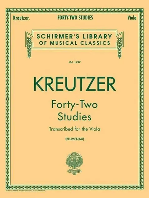 Cover: 73999612707 | 42 Studies Transcribed for the Viola | Walter Blumenau | Broschüre