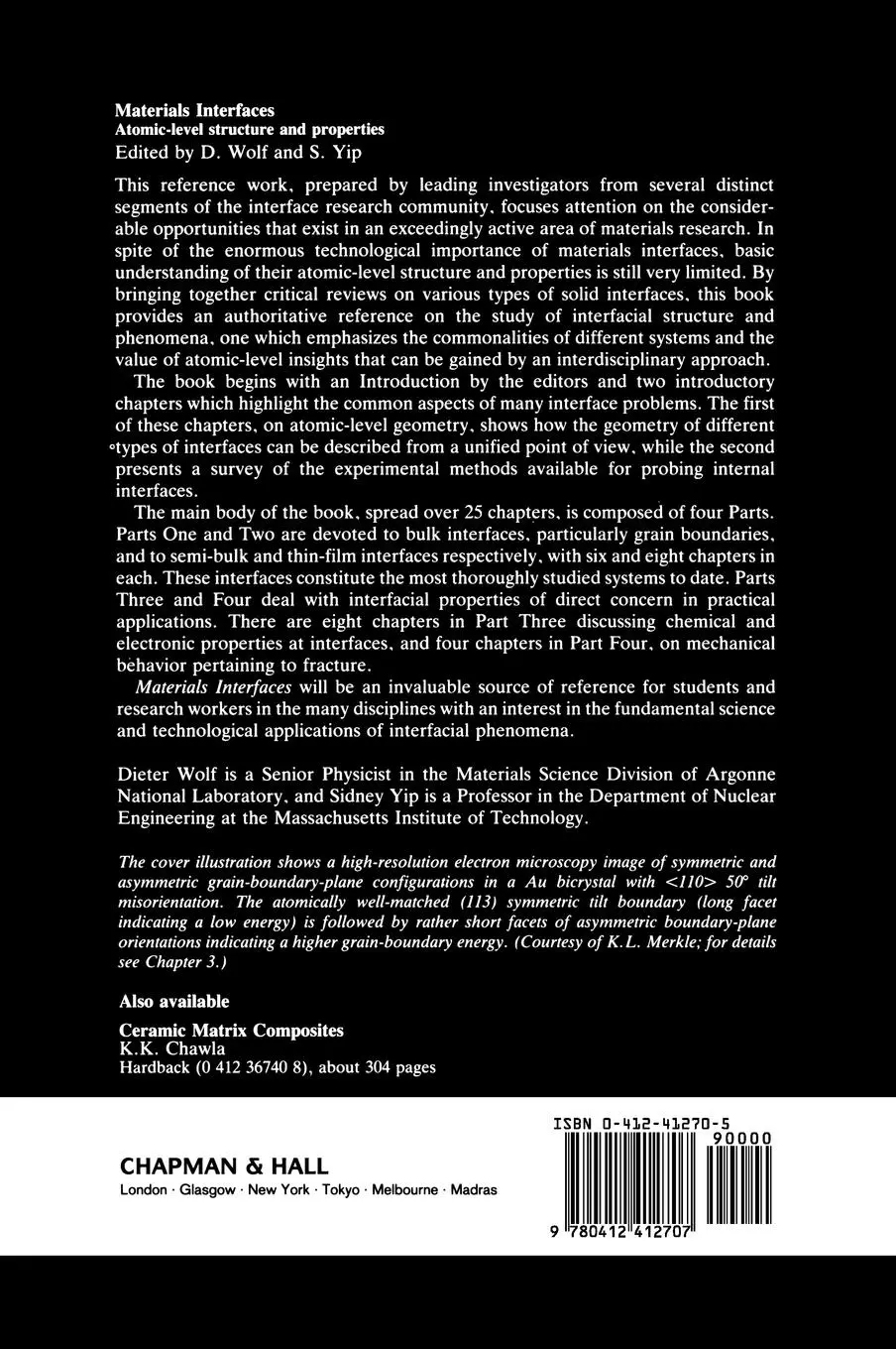 Rückseite: 9780412412707 | Materials Interfaces | Atomic-level Structure and Properties | Buch