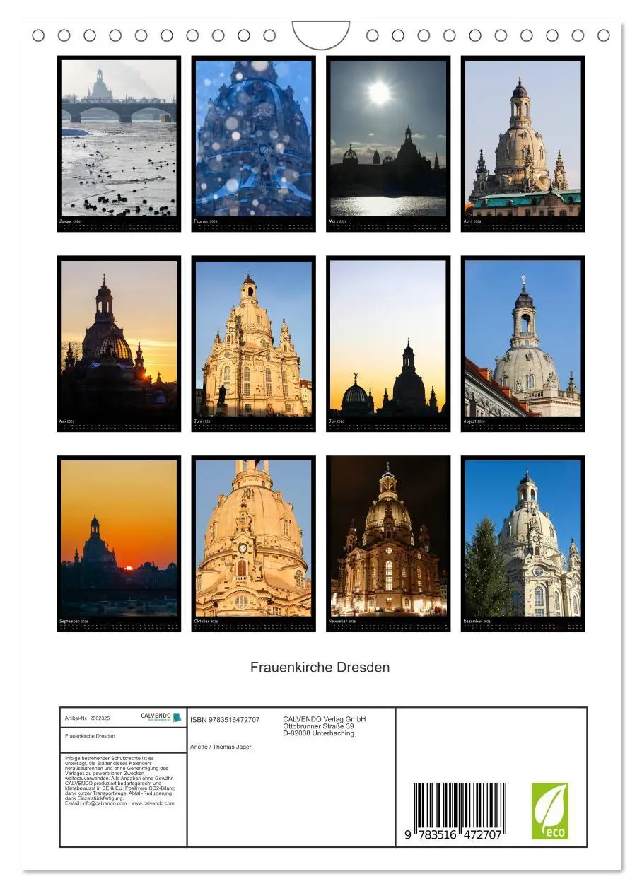 Bild: 9783516472707 | Frauenkirche Dresden (Wandkalender 2026 DIN A4 hoch), CALVENDO...