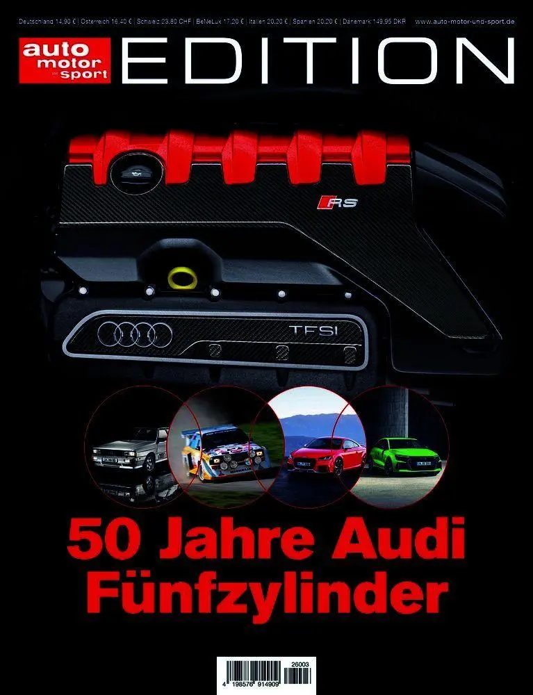 Cover: 9783613322707 | ams Edition 03/2026 | 50 Jahre Audi-Fünfzylinder | Taschenbuch | 2026