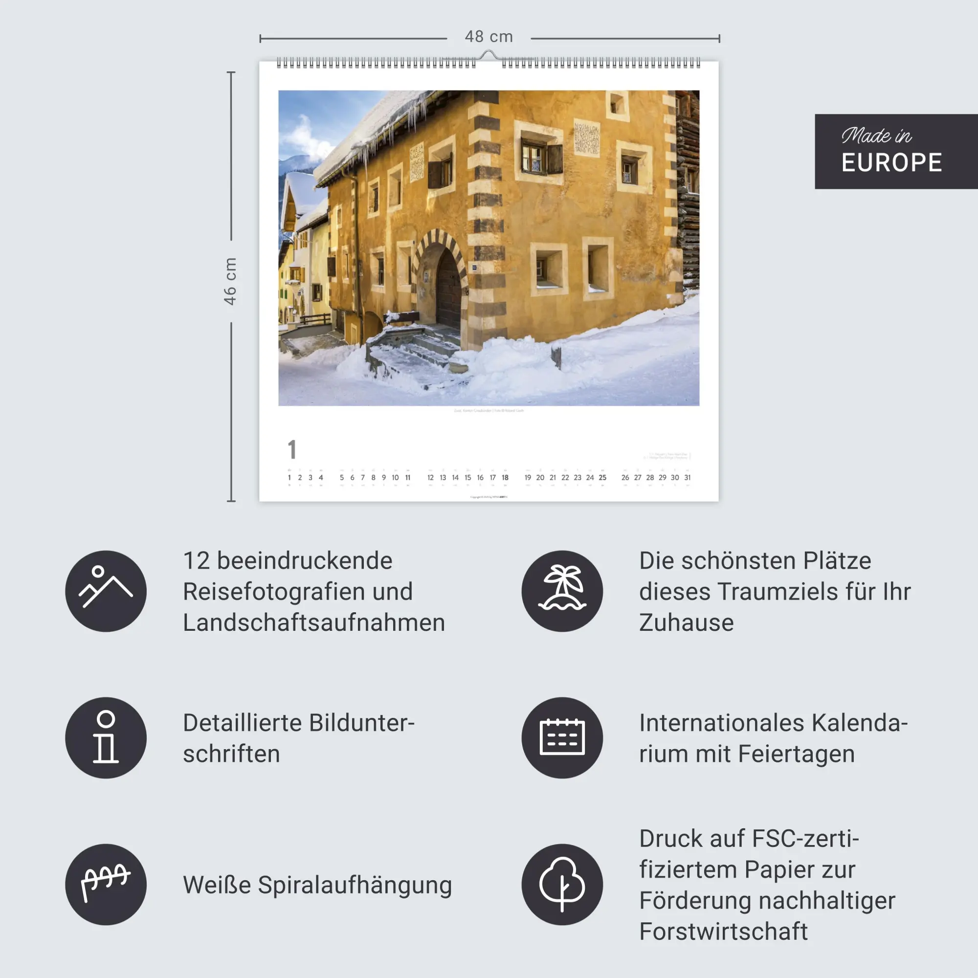 Bild: 9783839902707 | Schweiz Kalender 2026 - Schönste Landschaften und Ansichten | Kalender