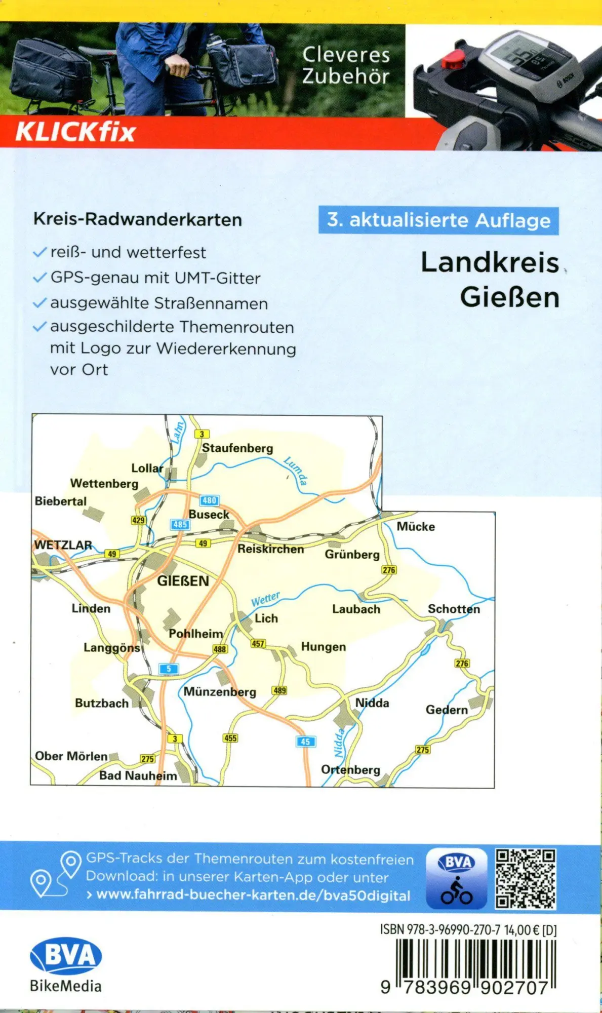 Bild: 9783969902707 | BVA Radwanderkarte Landkreis Gießen 1:50.000 | GmbH (u. a.) | Deutsch