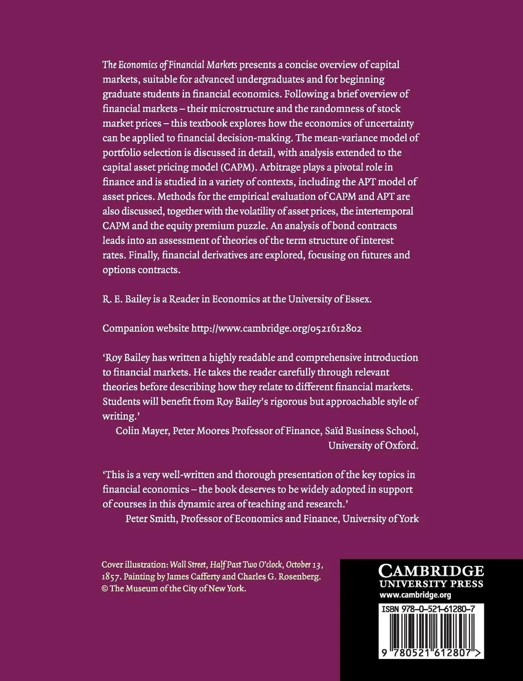 Rückseite: 9780521612807 | The Economics of Financial Markets | Roy E. Bailey | Taschenbuch