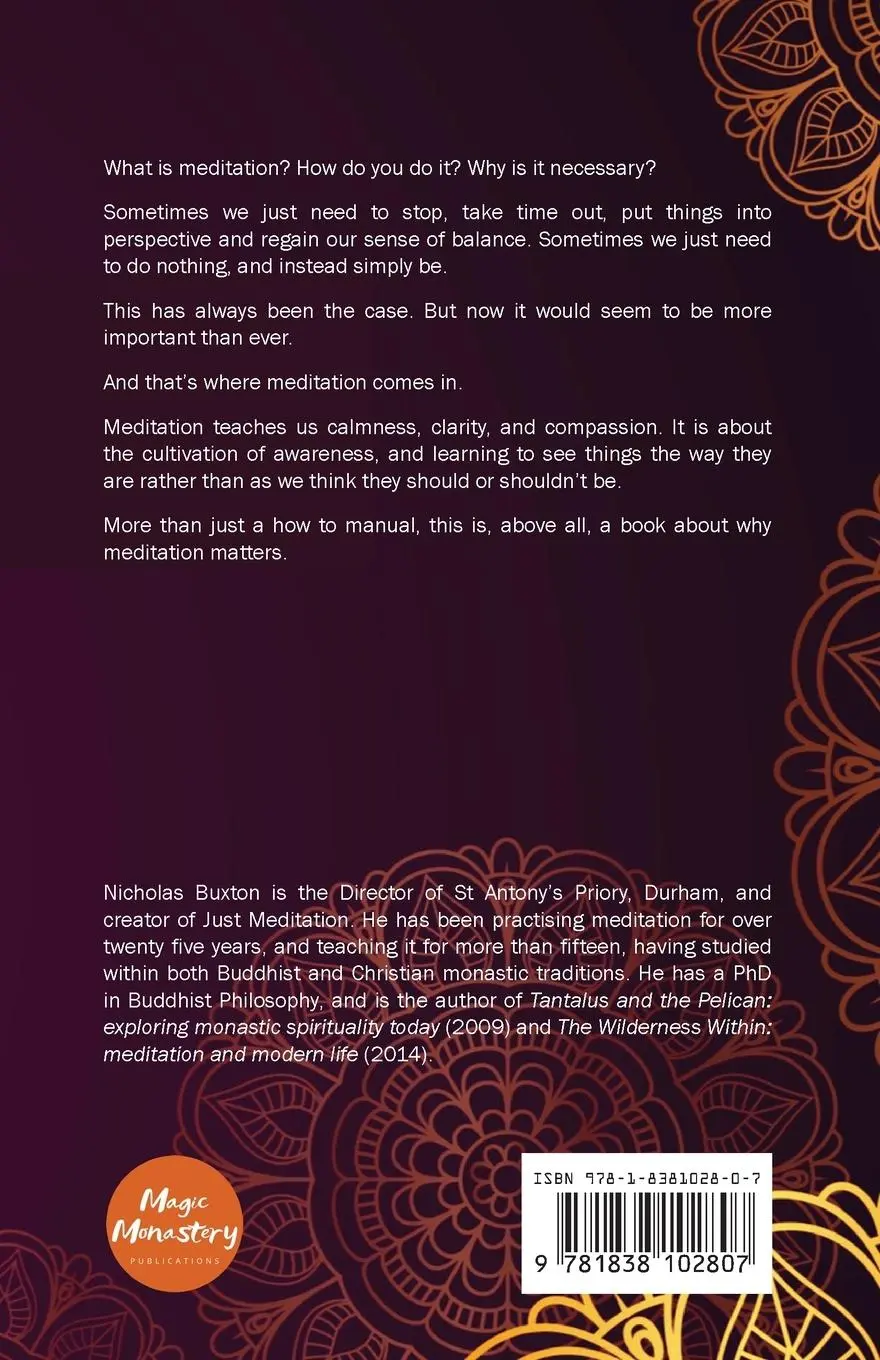 Rückseite: 9781838102807 | Just Meditation | everyday meditation for everyone | Nicholas Buxton