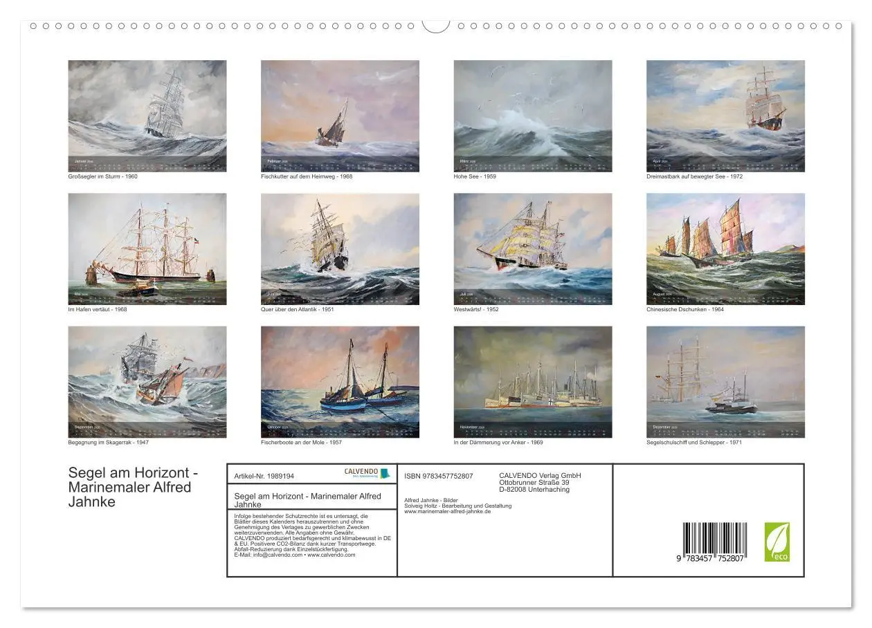 Bild: 9783457752807 | Segel am Horizont - Marinemaler Alfred Jahnke (hochwertiger Premium...