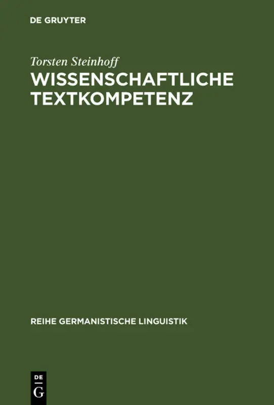 Cover: 9783484312807 | Wissenschaftliche Textkompetenz | Torsten Steinhoff | Buch | X | 2007