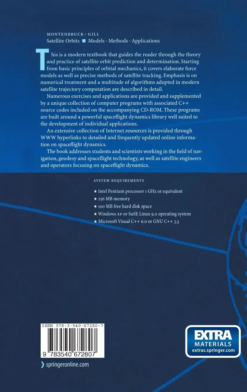 Rückseite: 9783540672807 | Satellite Orbits | Models, Methods and Applications | Gill (u. a.)