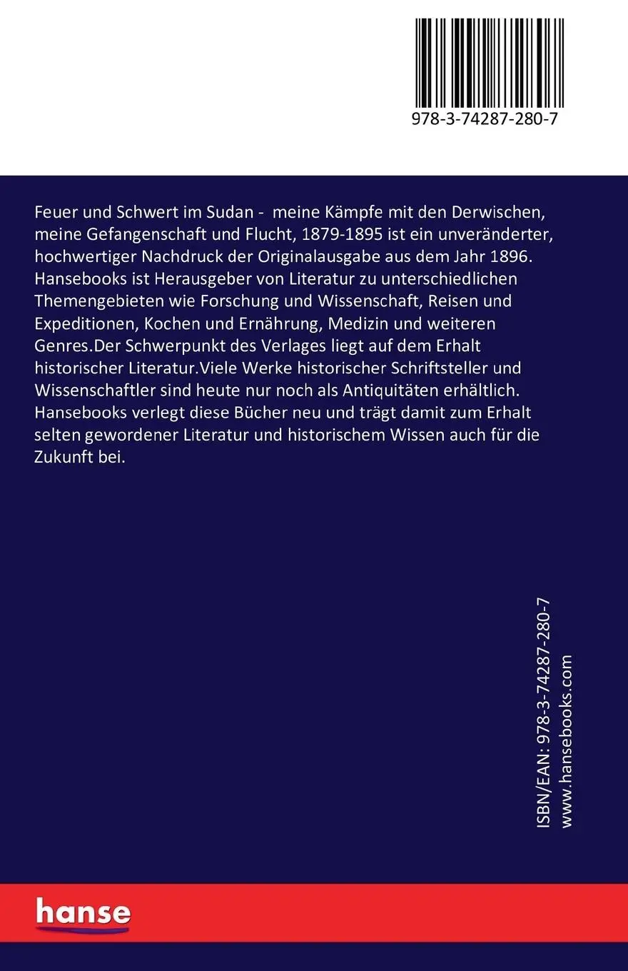 Rückseite: 9783742872807 | Feuer und Schwert im Sudan | Rudolf Carl Slatin | Taschenbuch | 644 S.