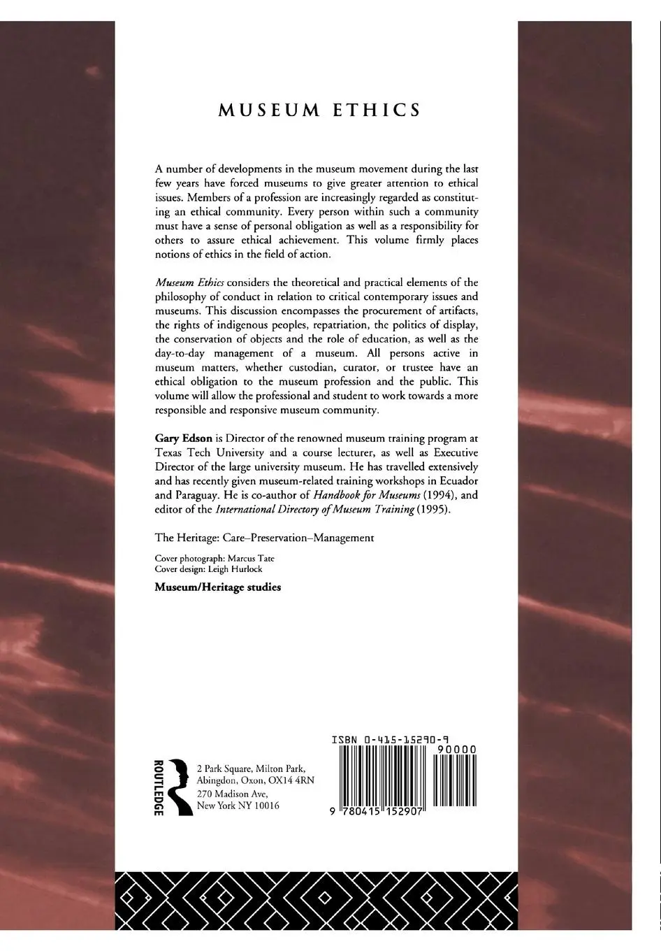 Rückseite: 9780415152907 | Museum Ethics | Theory and Practice | Gary Edson | Taschenbuch | 1997