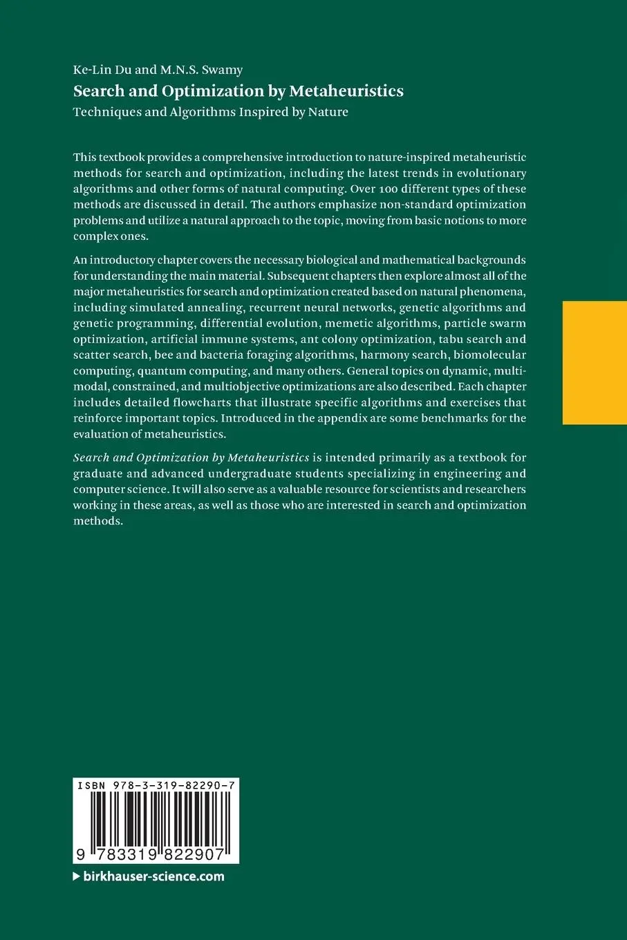 Rückseite: 9783319822907 | Search and Optimization by Metaheuristics | M. N. S. Swamy (u. a.)