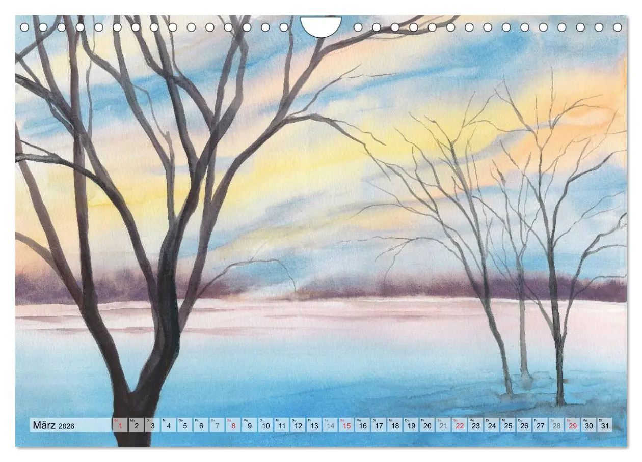 Bild: 9783516072907 | Jahreszeiten Aquarelle (Wandkalender 2026 DIN A4 quer), CALVENDO...