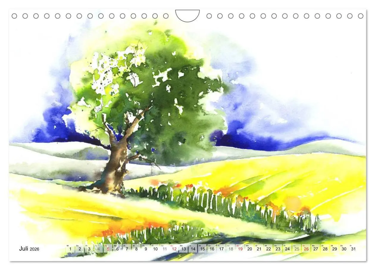 Bild: 9783516072907 | Jahreszeiten Aquarelle (Wandkalender 2026 DIN A4 quer), CALVENDO...