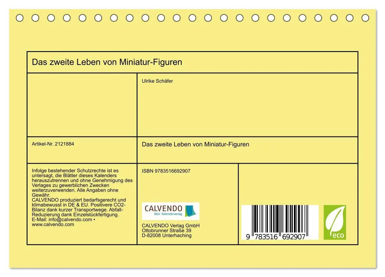 Bild: 9783516692907 | Das zweite Leben von Miniatur-Figuren (Tischkalender 2026 DIN A5...