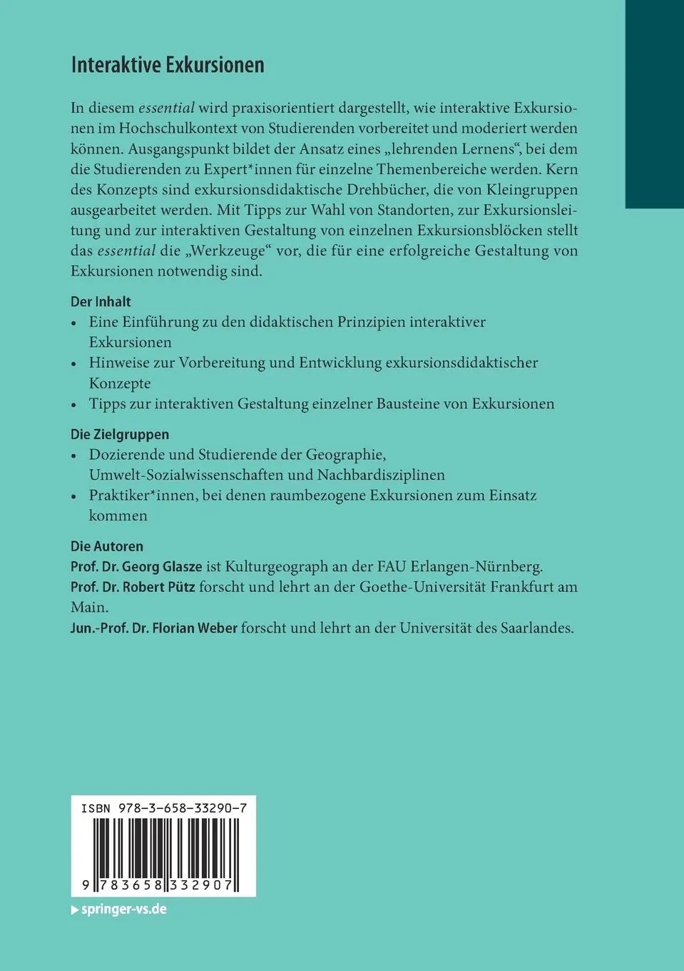 Rückseite: 9783658332907 | Interaktive Exkursionen | Konzeption - Vorbereitung - Durchführung