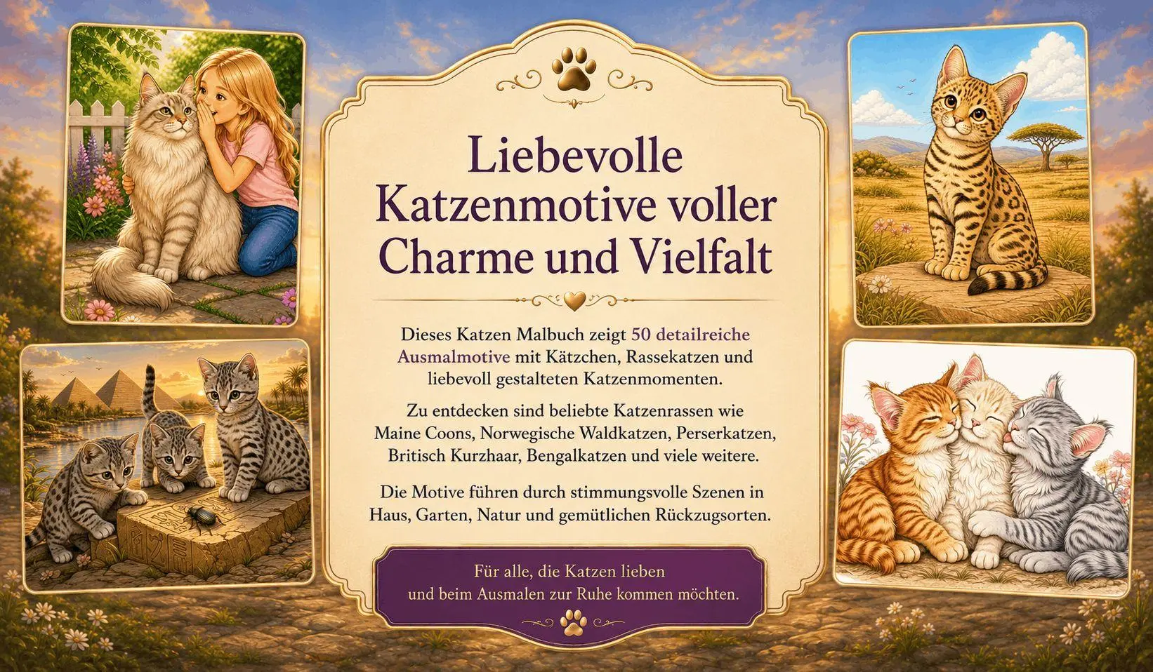 Bild: 9783986572907 | Katzen Malbuch für Kinder ab 8 Jahren und Erwachsene mit 50...