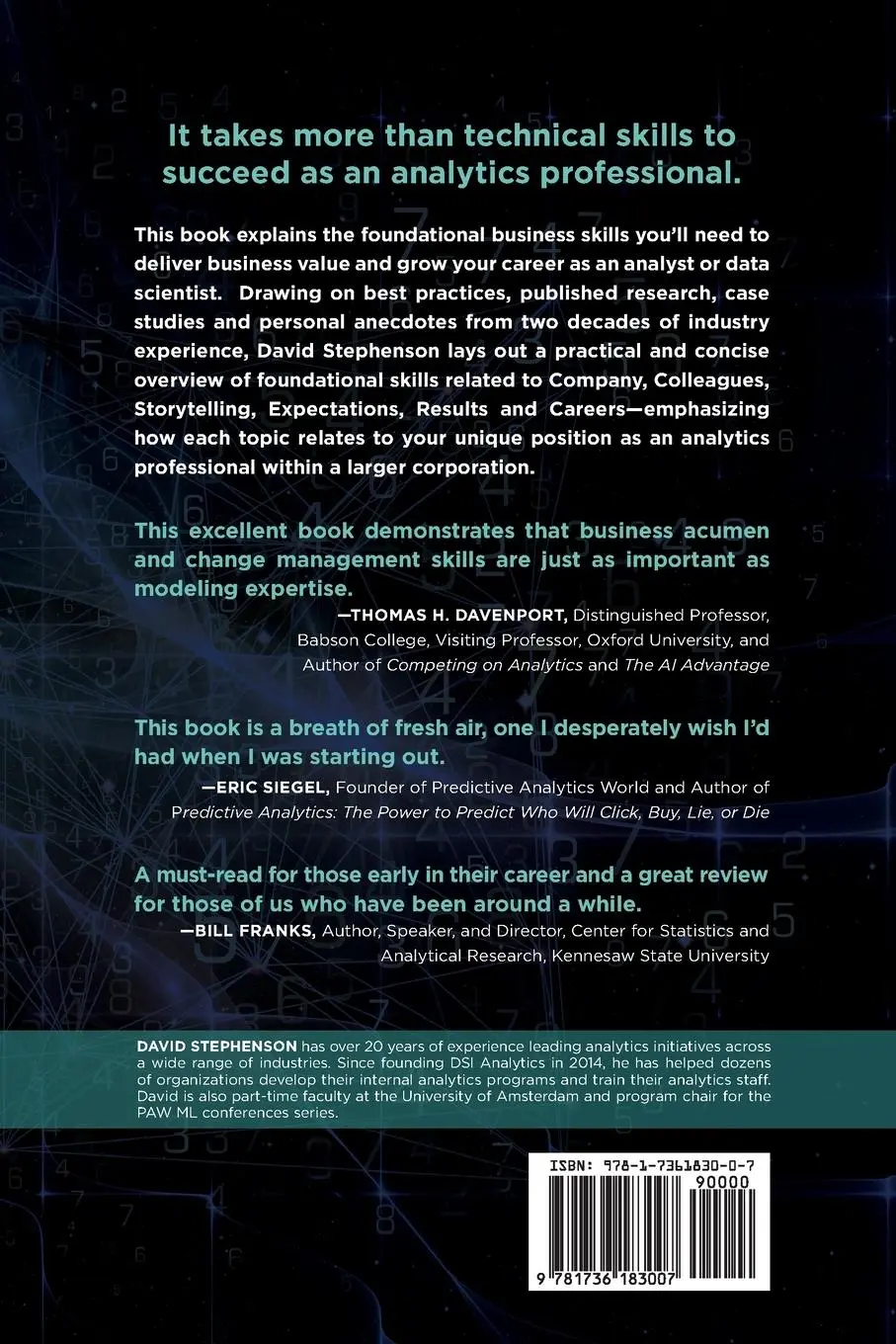 Rückseite: 9781736183007 | Business Skills for Data Scientists | David Stephenson | Taschenbuch