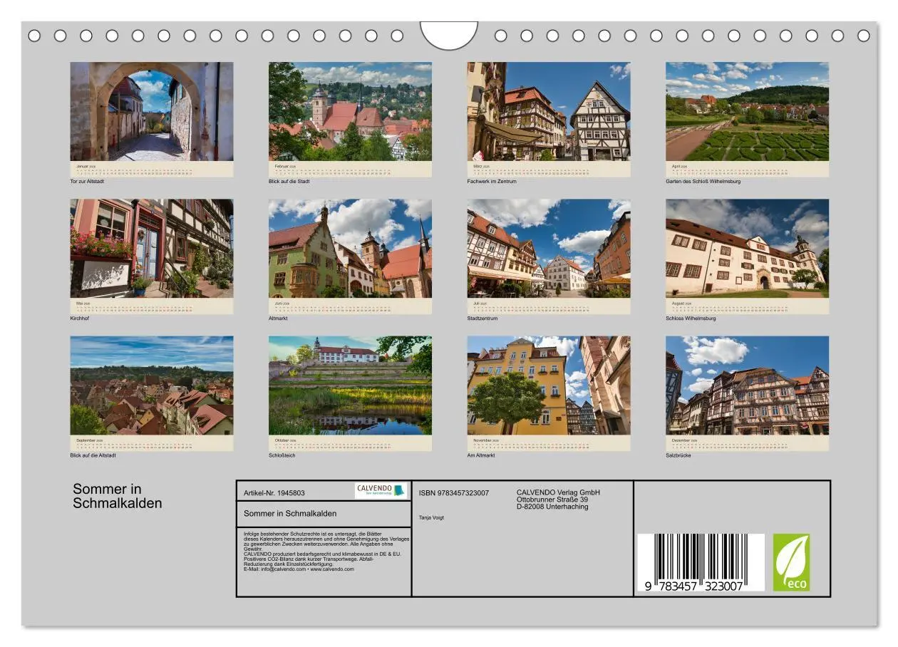 Bild: 9783457323007 | Sommer in Schmalkalden (Wandkalender 2026 DIN A4 quer), CALVENDO...