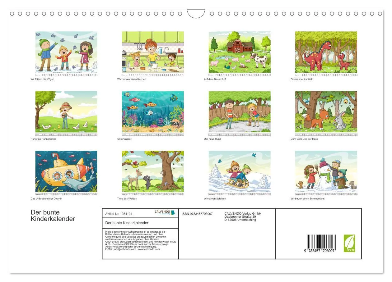 Bild: 9783457703007 | Der bunte Kinderkalender (Wandkalender 2026 DIN A3 quer), CALVENDO...