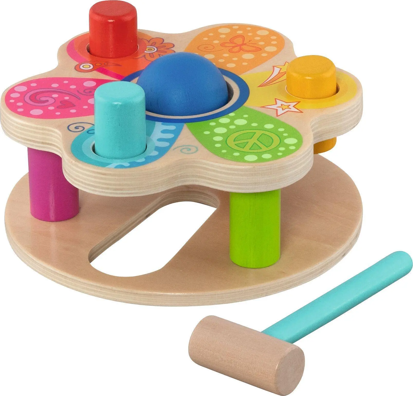Cover: 4013594583107 | Hammerbank | Ø 18 cm, Höhe: 7 cm, Holz, 6 Teile, per Stück | Spielzeug