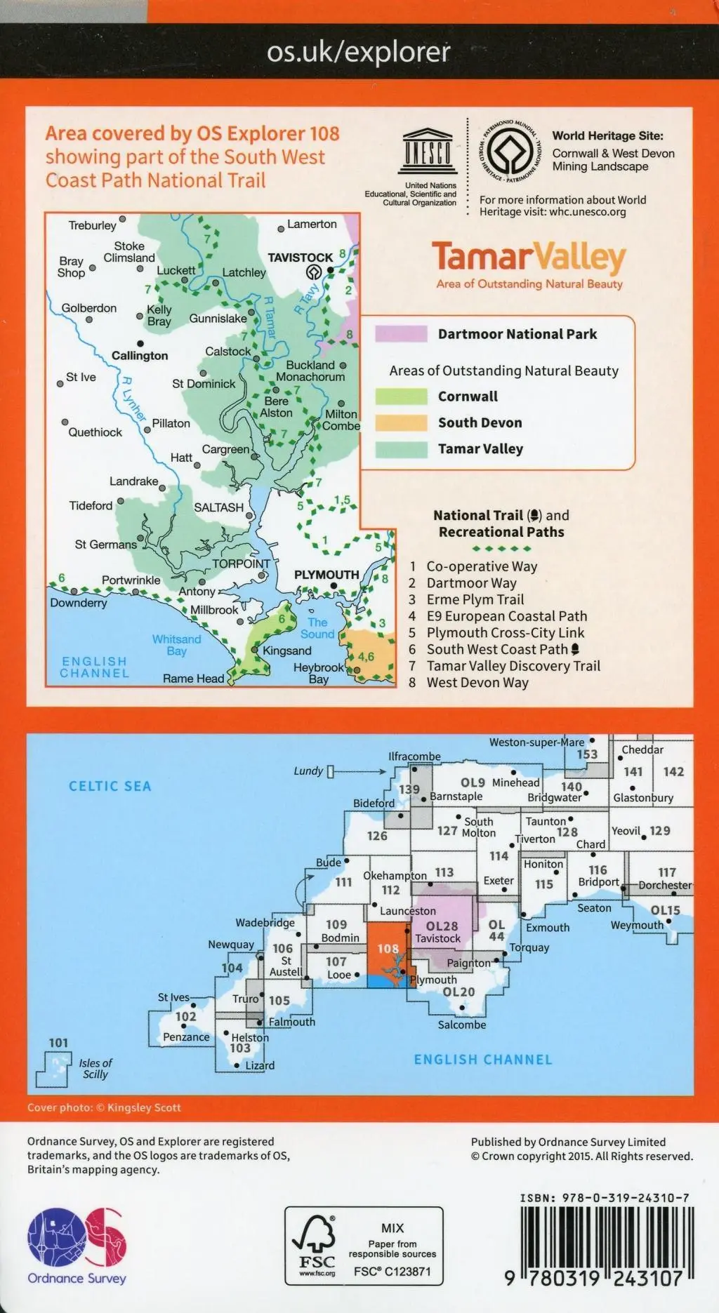 Bild: 9780319243107 | Lower Tamar Valley and Plymouth | Ordnance Survey | (Land-)Karte