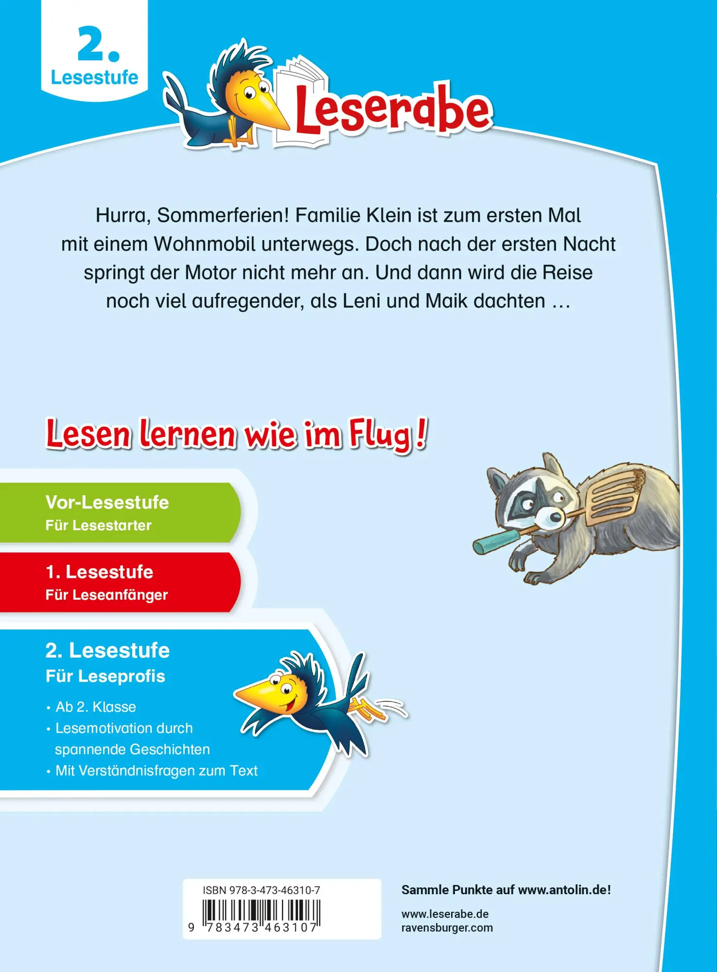 Rückseite: 9783473463107 | Leserabe 2. Lesestufe - Unsere verrückten Camping-Ferien | Niessen