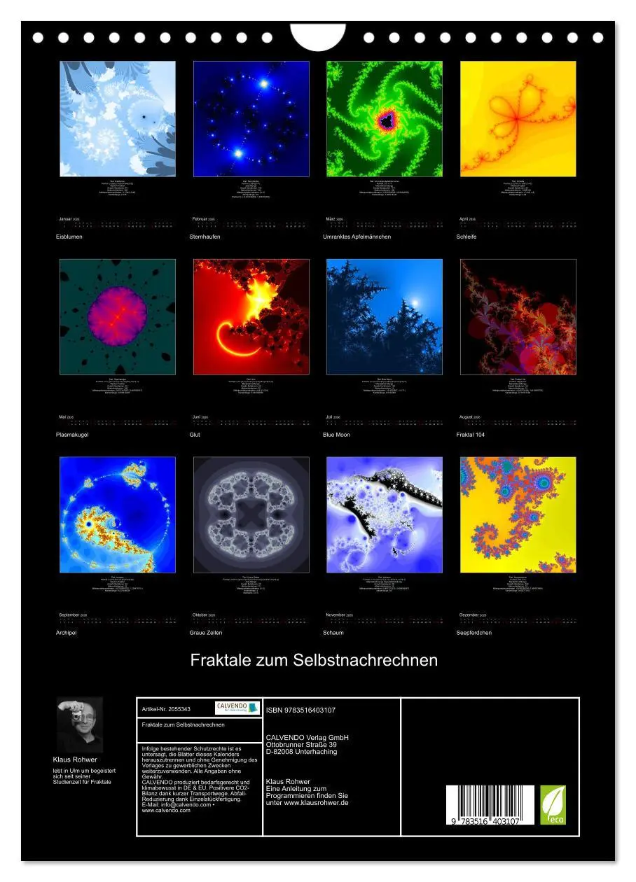 Bild: 9783516403107 | Fraktale zum Selbstnachrechnen (Wandkalender 2026 DIN A4 hoch),...