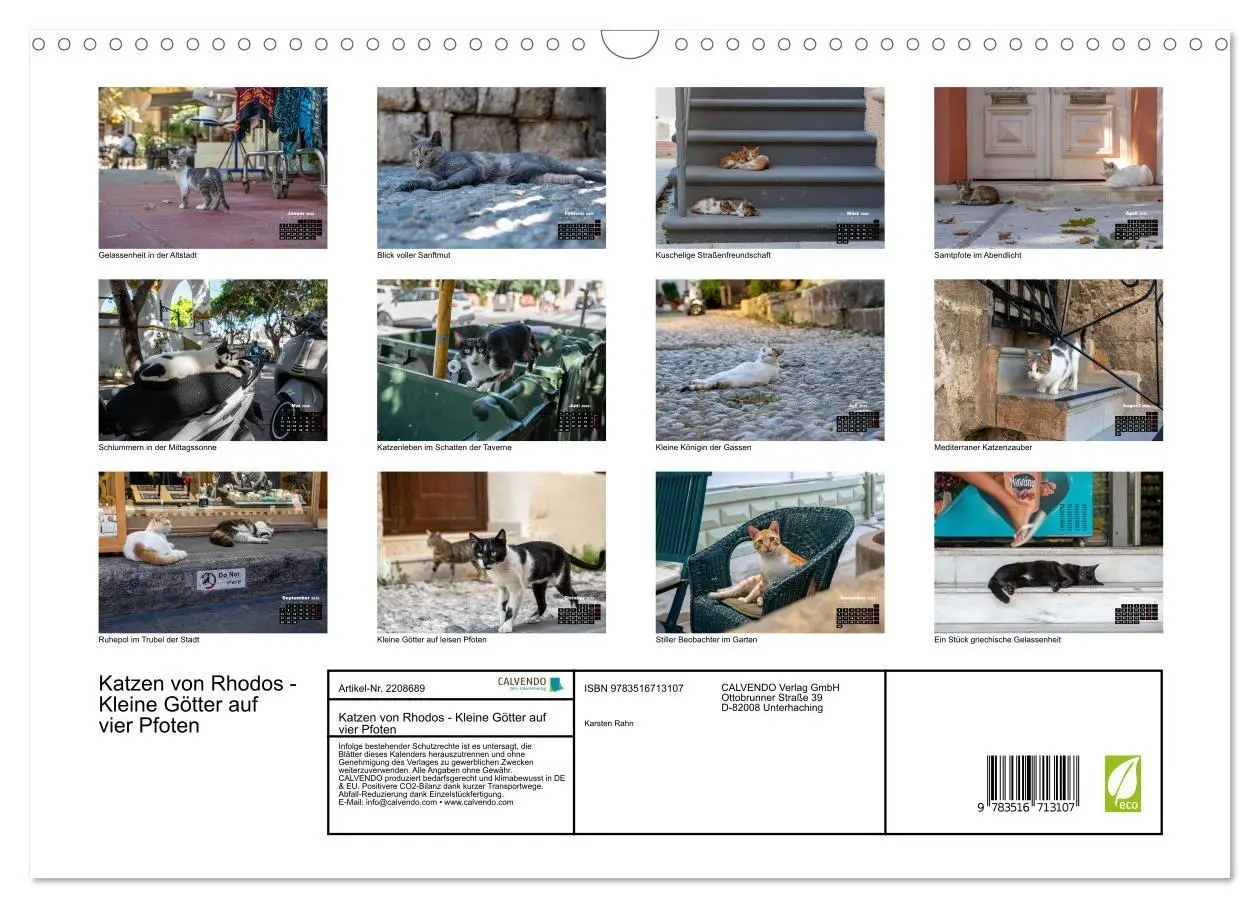 Bild: 9783516713107 | Katzen von Rhodos - Kleine Götter auf vier Pfoten (Wandkalender...