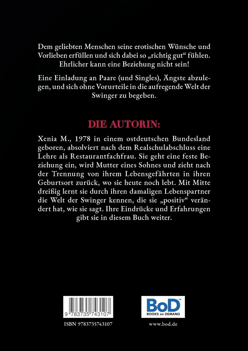 Rückseite: 9783735743107 | Swingerklub | Die geheimsten Sehnsüchte gemeinsam ausleben | Xenia M.