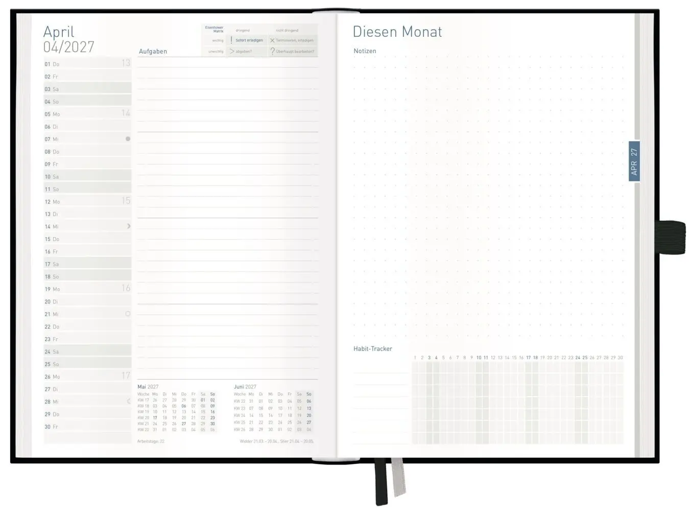 Bild: 4029357113207 | Organizer Day by Day A5 2027 | Motiv [Schwarz] 1 Tag/Seite | GmbH