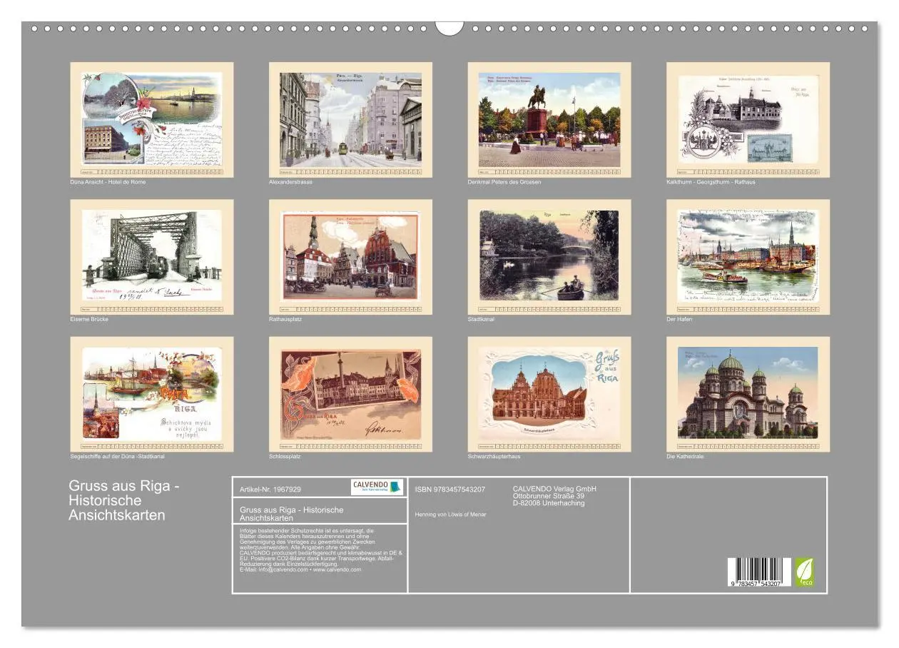 Bild: 9783457543207 | Gruss aus Riga - Historische Ansichtskarten (Wandkalender 2026 DIN...