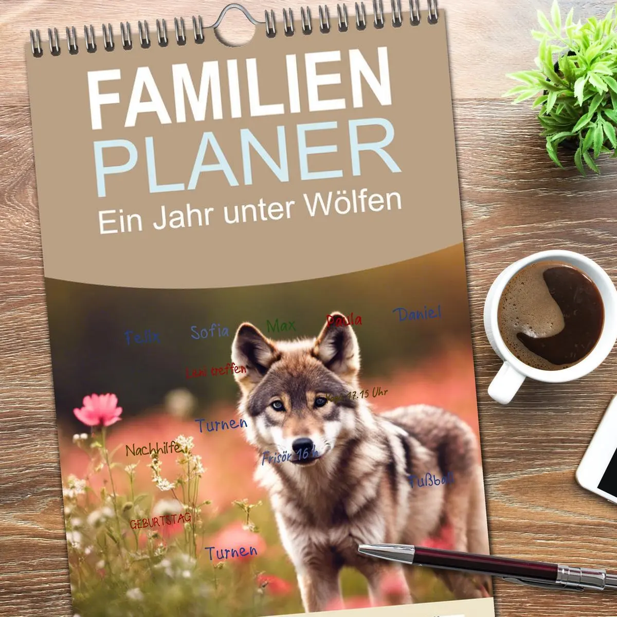 Bild: 9783516493207 | Familienplaner 2026 - Ein Jahr unter Wölfen mit 5 Spalten...