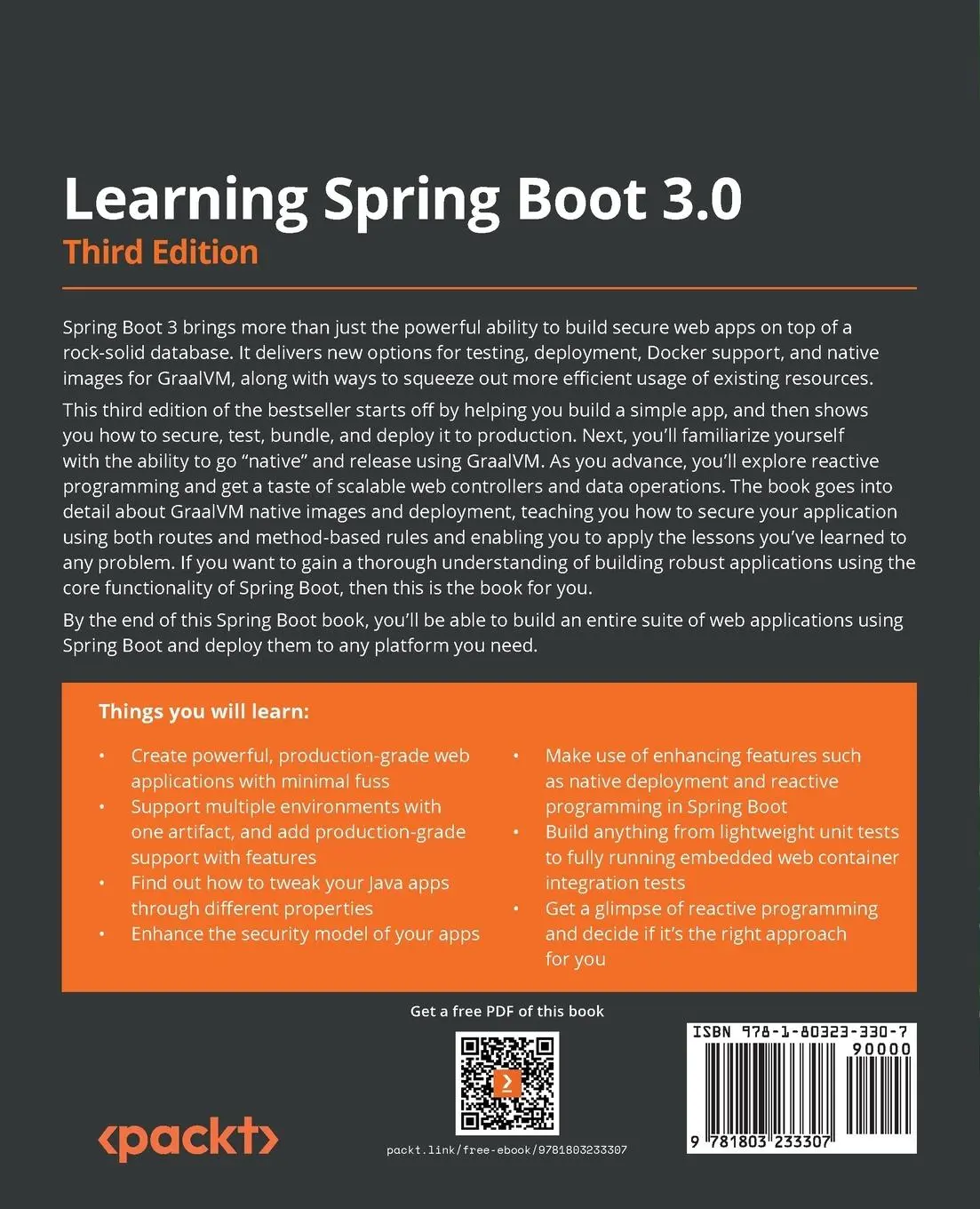 Rückseite: 9781803233307 | Learning Spring Boot 3.0 - Third Edition | Greg L. Turnquist (u. a.)