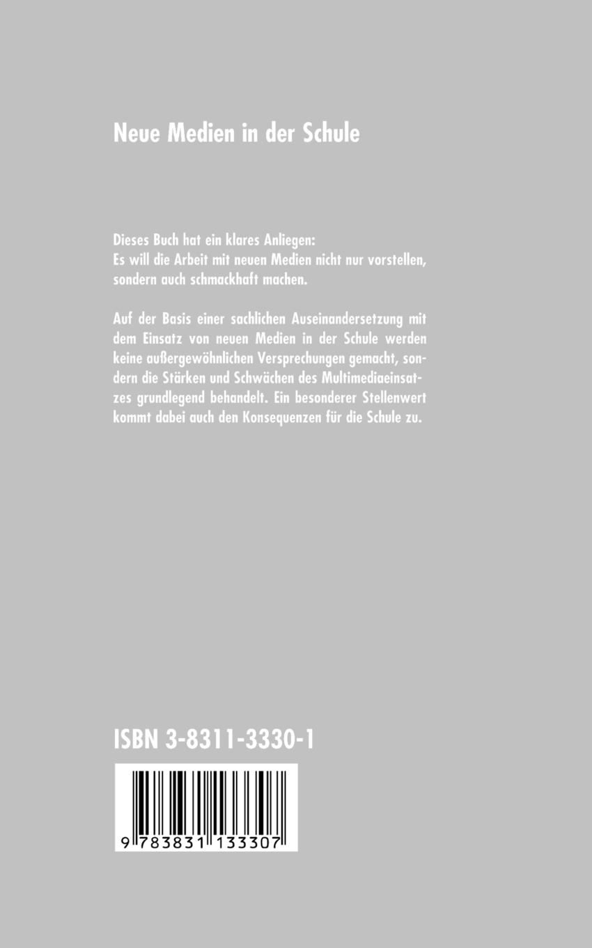 Rückseite: 9783831133307 | Neue Medien in der Schule | Widersprüche - Perspektiven - Konsequenzen