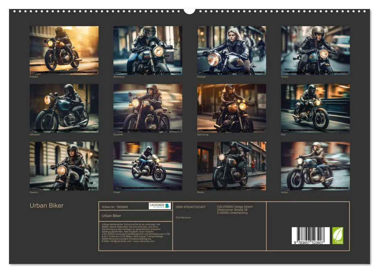 Bild: 9783457523407 | Urban Biker (hochwertiger Premium Wandkalender 2026 DIN A2 quer),...