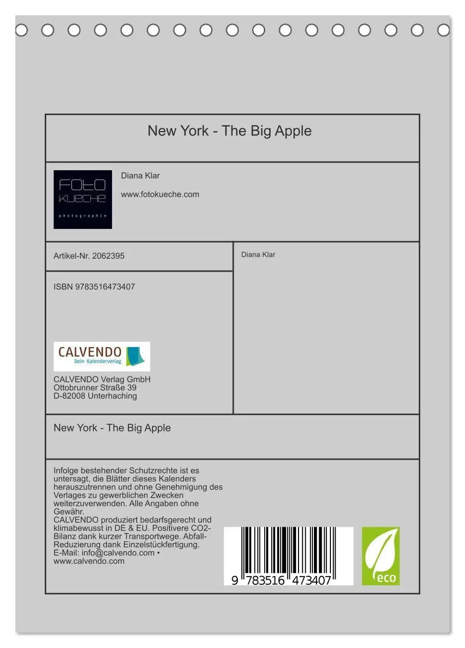 Bild: 9783516473407 | New York - The Big Apple (Tischkalender 2026 DIN A5 hoch), CALVENDO...