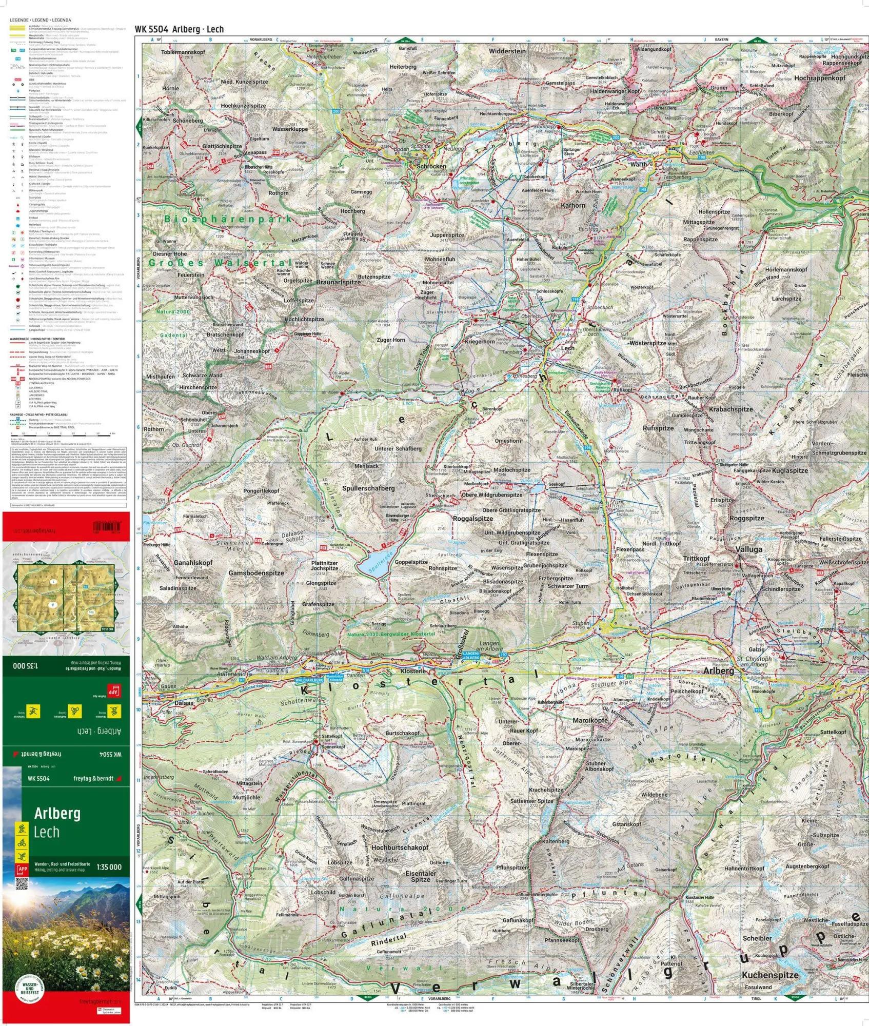 Bild: 9783707923407 | freytag &amp; berndt Wanderkarte WK 5504 Arlberg, Lech 1:35.000 | Berndt