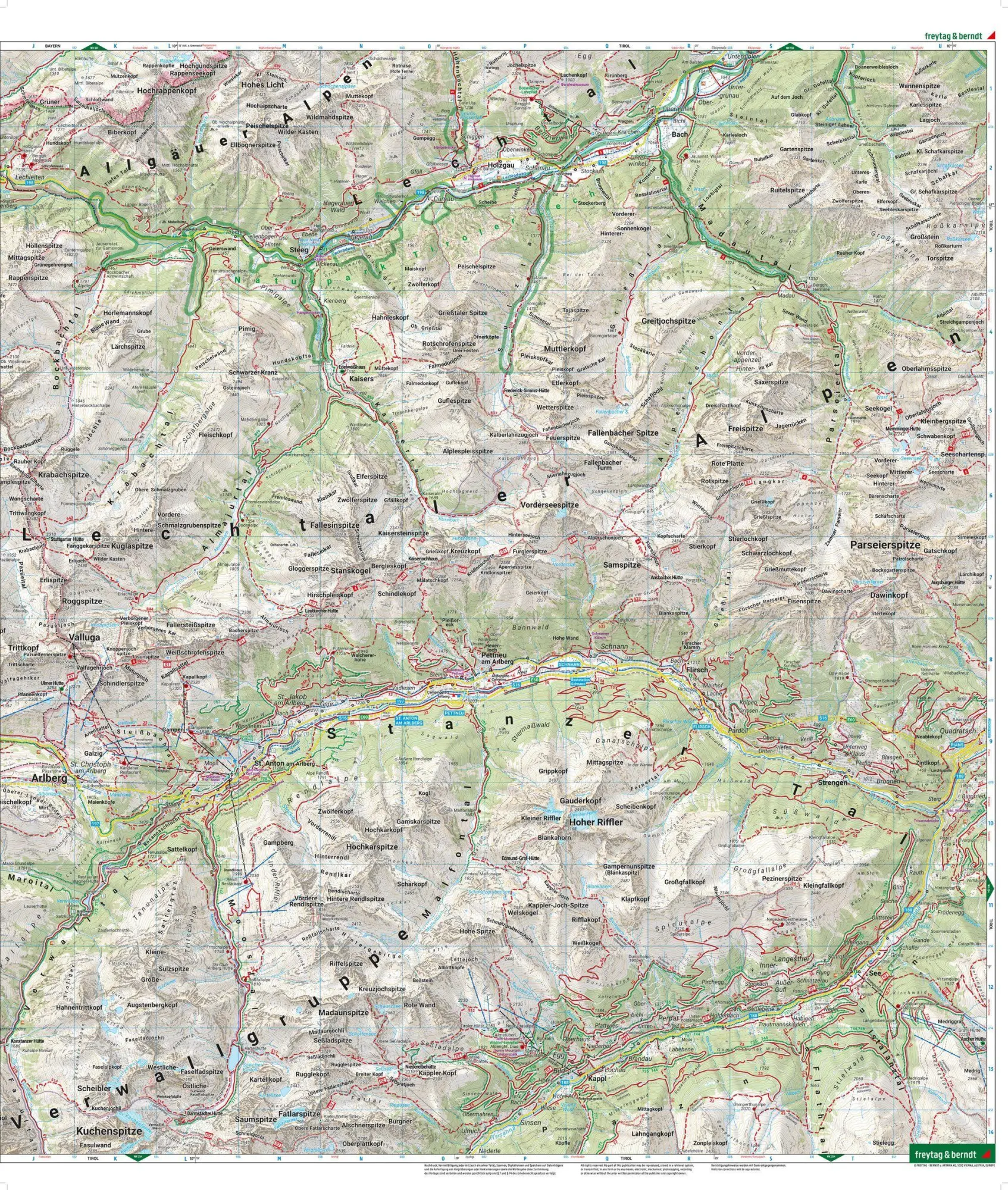 Bild: 9783707923407 | freytag &amp; berndt Wanderkarte WK 5504 Arlberg, Lech 1:35.000 | Berndt
