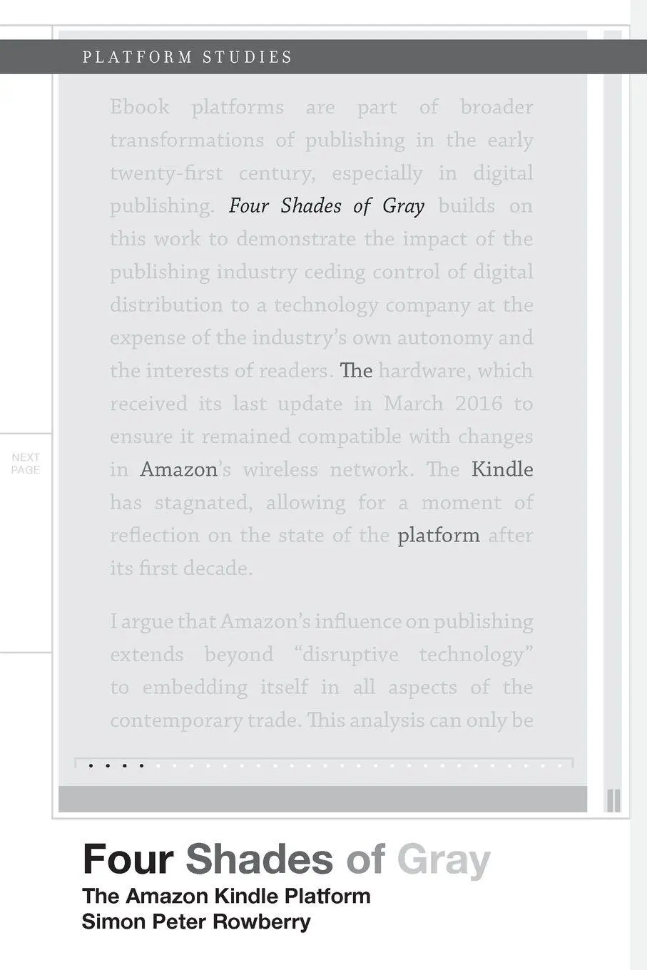 Cover: 9780262543507 | Four Shades of Gray | The Amazon Kindle Platform | Rowberry | Buch