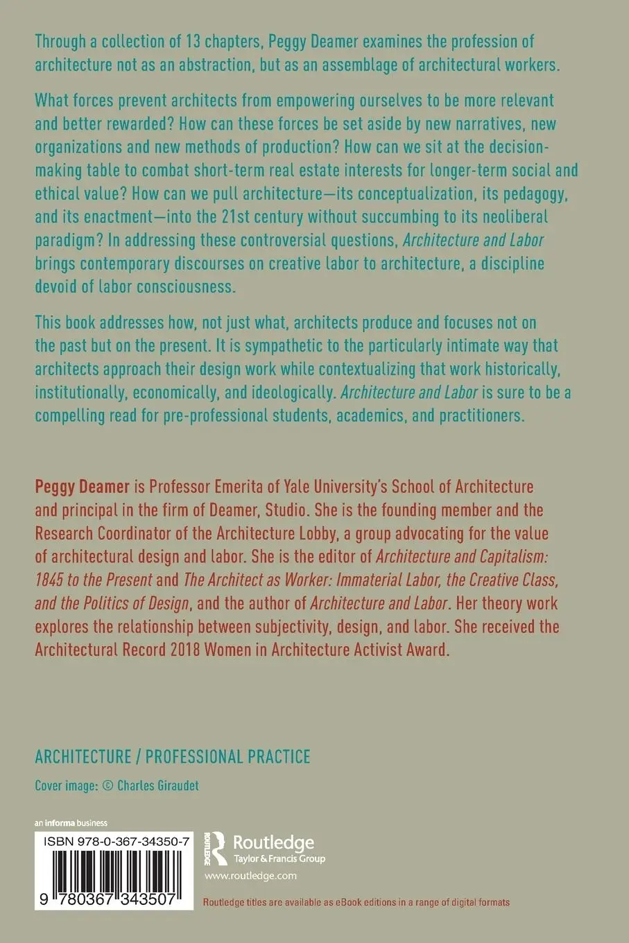 Rückseite: 9780367343507 | Architecture and Labor | Peggy Deamer | Taschenbuch | Englisch | 2020