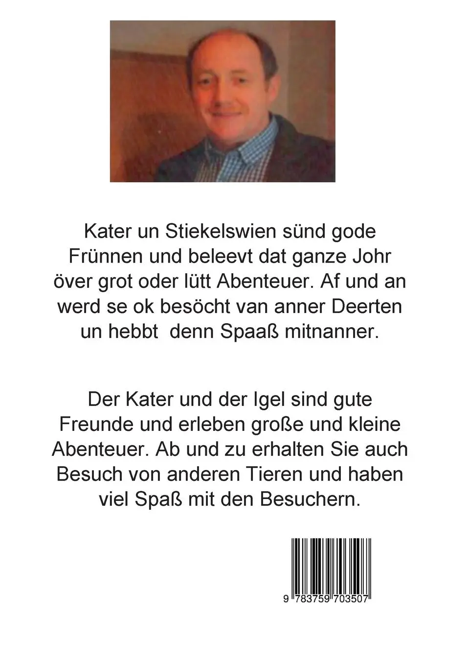 Rückseite: 9783759703507 | Kater un Stiekelswien | Herbert Gerjets | Taschenbuch | 64 S. | 2024