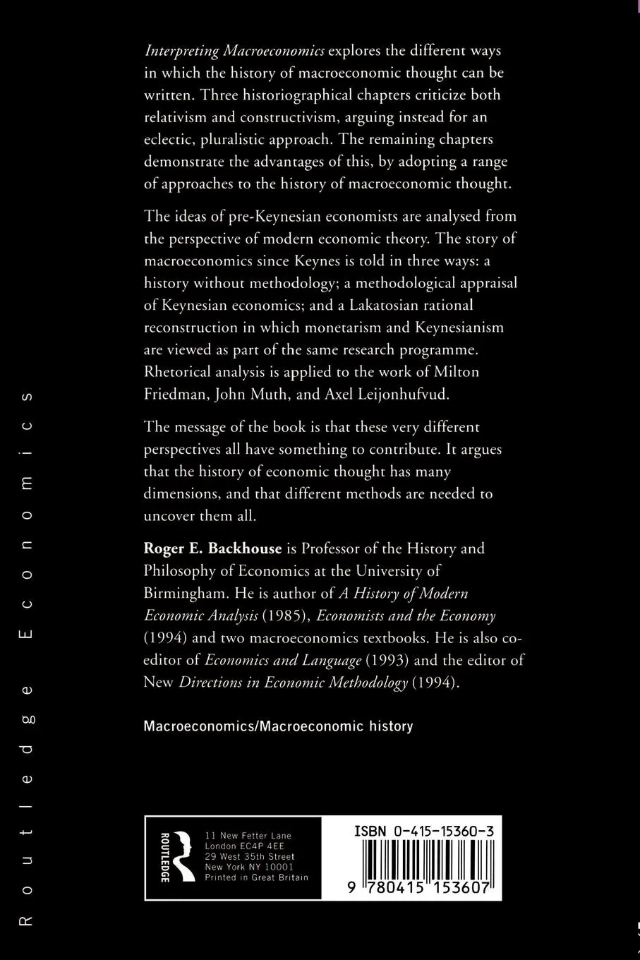 Rückseite: 9780415153607 | Interpreting Macroeconomics | Roger E. Backhouse | Taschenbuch | 1996