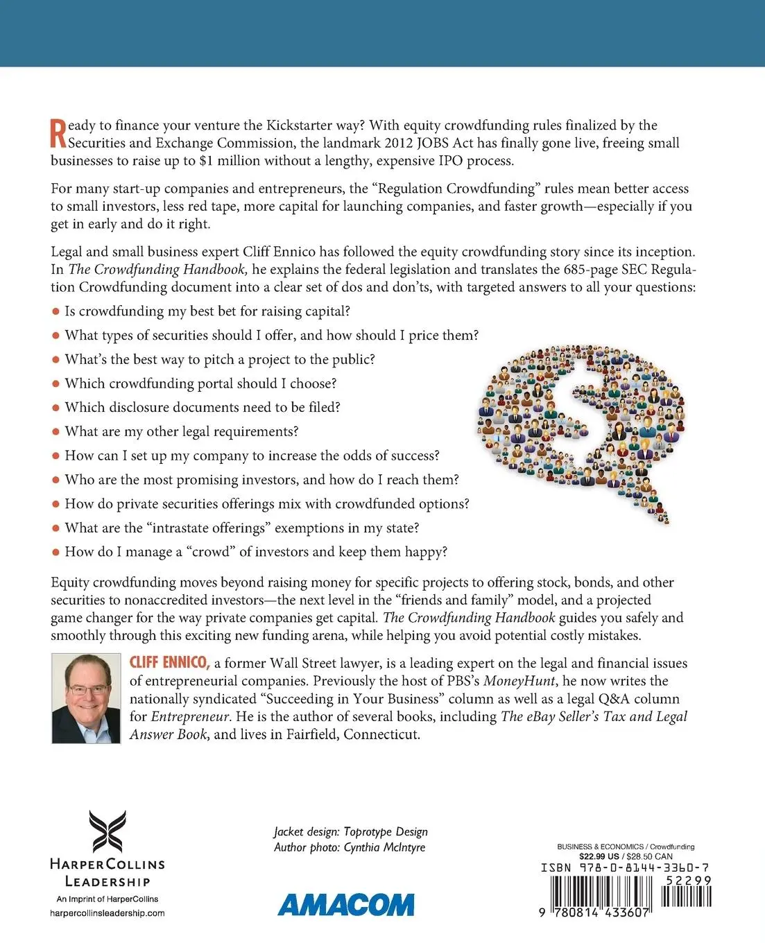 Rückseite: 9780814433607 | The Crowdfunding Handbook | Cliff Ennico | Taschenbuch | Englisch