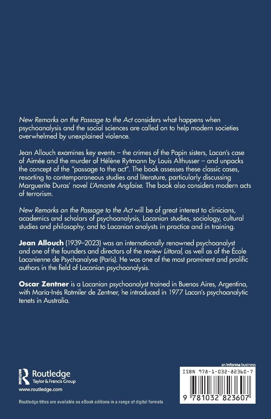 Rückseite: 9781032823607 | New Remarks on the Passage to the Act | Lacan and the Lacanians | Buch
