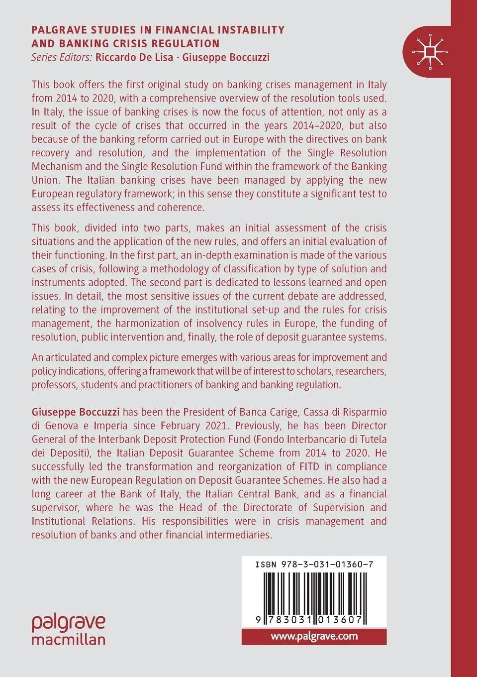 Rückseite: 9783031013607 | Banking Crises in Italy | Giuseppe Boccuzzi | Taschenbuch | xx | 2023