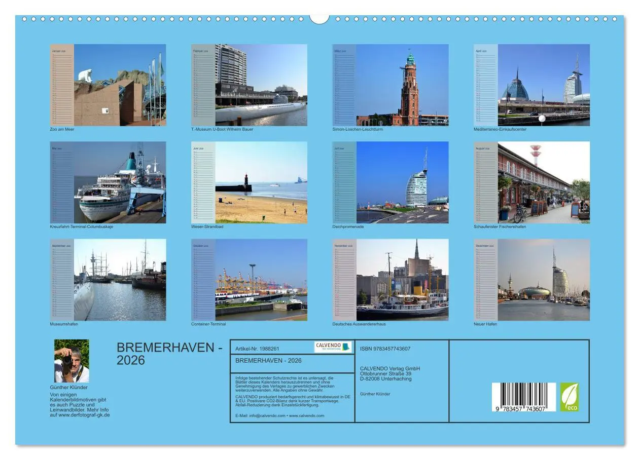 Bild: 9783457743607 | BREMERHAVEN - 2026 (hochwertiger Premium Wandkalender 2026 DIN A2...
