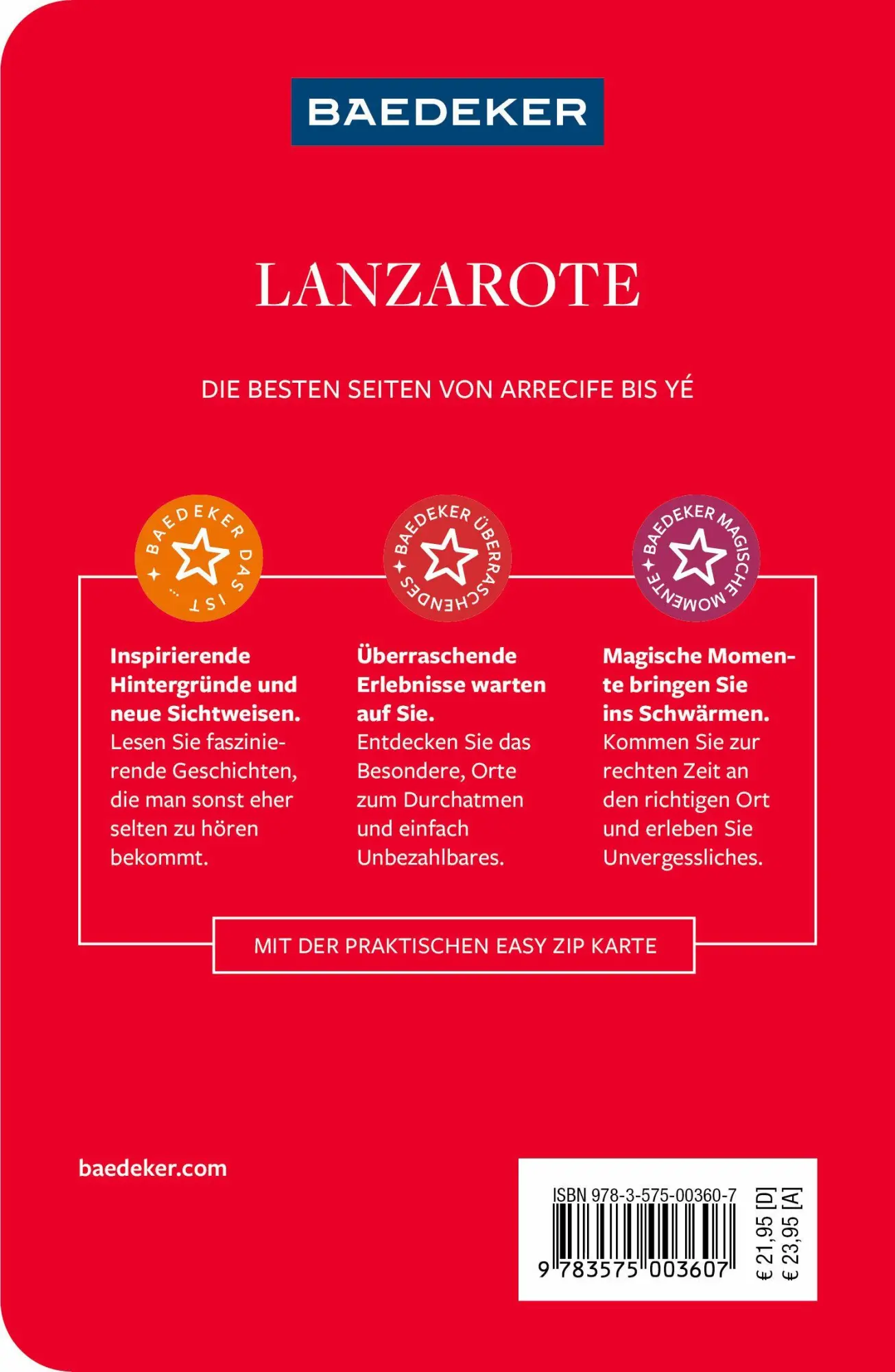 Rückseite: 9783575003607 | Baedeker Reiseführer Lanzarote | mit praktischer Karte EASY ZIP | Buch
